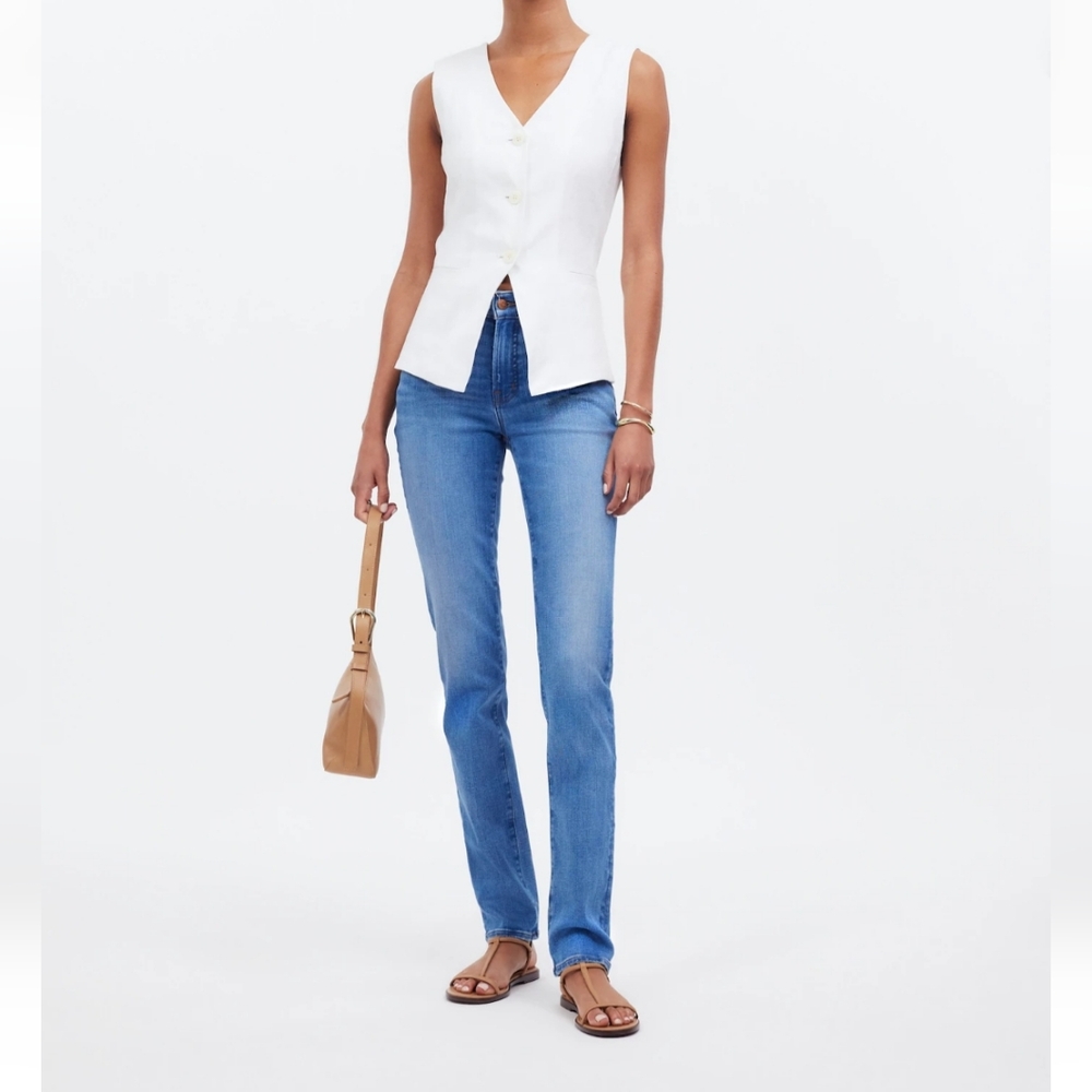 Madewell The Mid-Rise Perfect Vintage Mom Jeans Straig Leg Size 24 Gilrain Wash
